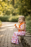 Pink & orange boot printed girls jumpsuit. PNG50460 JEAN