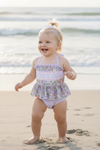 Daddy's Girl" Purple ditsy floral swimsuit. SWG60071 SOL