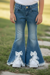 Lt. Blue denim pants with front bow opening. PNG50353 JEAN