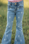 Coquette bow lt. blue denim jeans. PNG60122 SOL