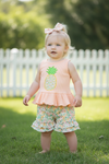 Pineapple application tank top & floral shorts. OFG60254 JEAN