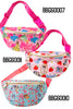 9"X5" Multi-printed character fanny packs.
