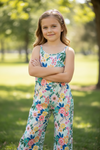 Hawaiian /floral printed girls jumpsuit. SR112709-SOL