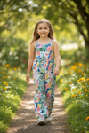 Hawaiian /floral printed girls jumpsuit. SR112709-SOL
