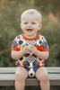 Boys multi-color Aztec Printed bodysuit. SR120207-jean