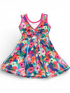 Multi-color floral printed Hi-Performance dress w/undershorts.GSD102701-JEAN