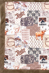 RODEO" western printed baby blanket. BL121105-32*32inches