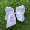 5" Easter embroidered hair bows with moon stitch trim. 3PCS/$12.00