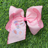 5" Easter embroidered hair bows with moon stitch trim. 4PCS/$12.00
