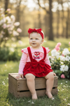 🌸Valentines Emotion suspender baby top & suspender bodysuit set. RPG50049 SOL