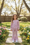 Multi-printed girls 2 piece set. OFG60472 Jean