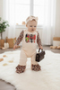 🌸Stuck on you" Cactus printed baby romper w/leopard printed sleeves. RPG05203004 SOL