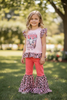 Wild West bull skull printed top and cheetah printed bottoms.GSPO103005-AMY