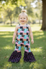 Howdy" multi-printed patch romper. SR103001-AMY