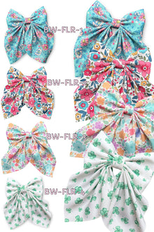  Floral printed coquette hair bows w/alligator clip.(4PCS/$10.00  BW-2025-4