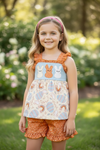 Peep application tunic & shorts. A beautiful Easter 2 piece set. OFG20204001 JEAN