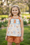 Peep application tunic & shorts. A beautiful Easter 2 piece set. OFG20204001 JEAN