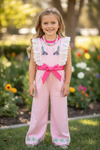 🌸 Pink Easter Bunny jumpsuit with embroidered sleeve. PNG40714 AMY