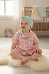 Multi-Printed Easter egg & coquette bow pajamas. -Girls- PJG60054 AMY