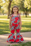 Heart & cheetah printed girls jumpsuit. SR121002-SOL