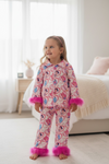 Heart & K- character printed girls pajamas. GLP120301-SOL