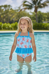 Red crab & stripe printed swimsuit. SWG60079 SOL