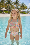 Coral floral tiered top and bottoms. SWG60089 AMY