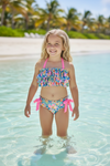 Blue floral printed tiered halter top and bloomers. SWG60088 JEAN