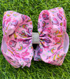 Pink checkered/ rainbow back to school double layer hair bows. 4PCS/$10.00 BW-DSG-5145