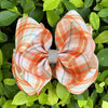 BW-DSG-1069: 6.5"Orange plaid double layer hair bows