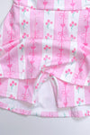 Pink floral printed Hi-Performance dress w/undershorts. GSD031211-SOL