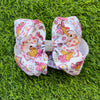 Pencil & Flower printed back to school double layer hair bows. 4pcs/$10.00 BW-DSG-5144