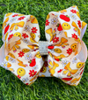 Emoji back to school printed double layer hair bows. 4pcs/$10.00 BW-DSG-5138