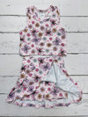 Lt. Pink multi-color butterfly & floral Hi-Performance top & skort. GSD013002-JEAN