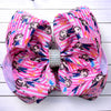 Rach*l fuchsia stripe double layer hairbows. 4pcs/$10.00 BW-DSG-B22