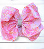 Pink & Orange tortoise printed double layer hair bows. 4PCS/$10.00 BW-DSG-B28