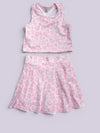 Lt. Pink Cheetah printed Hi-Performance top and skort. GSD022403-AMY