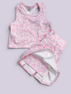 Lt. Pink Cheetah printed Hi-Performance top and skort. GSD022403-AMY