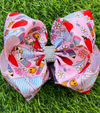 Paper, floral, emoji & apple printed hairbow. 4pcs/$10.00 BW-DSG-5136