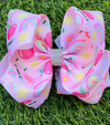 Lt. Pink, pink apple, rainbow & star printed hair bows. 4pcs/$10.00 BW-DSG-5141
