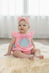 Floral seashell application baby bodysuit. RPG60257 SOL