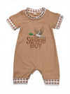 Southern Boy" Embroidered baby romper w/snaps. SR112005-SOL