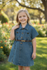 Girls denim dress with pockets. DRG60694 JEAN