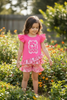Pink Howdy cute ruffle top & coquette bow shorts. OFG60882 JEAN