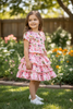 Pink Western boot printed crop top and 3 tiered layered skort. OFG61001 SOL