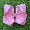 6.5 Pink Cheetah printed -rhinestone alligator hair bow. 4pcs/$10.00 B106