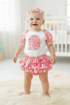 Let's go girls" Western printed baby bodysuit & ruffle skirt. RPG60811 JEAN