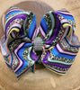 Cheetah & multi stripe printed double layer hair bow. 4pcs/$10.00 BW-DSG-B7