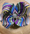 Cheetah & multi stripe printed double layer hair bow. 4pcs/$10.00 BW-DSG-B7