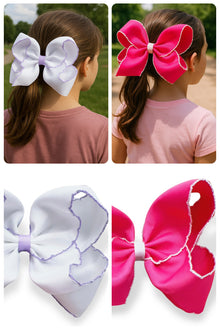  5" Moon Stitch cute hair bows. 4pcs/$10.00 BW-DSG-B12